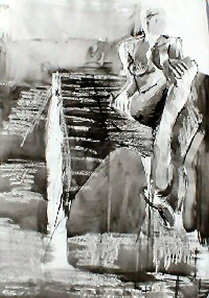 Life study of a reclining lady